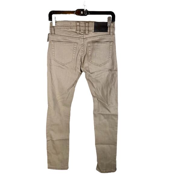 RUDE Hot Topic Men's 26x32 Tan Khaki Colored Skinny Slight Stretch Denim Jeans - Picture 3 of 11